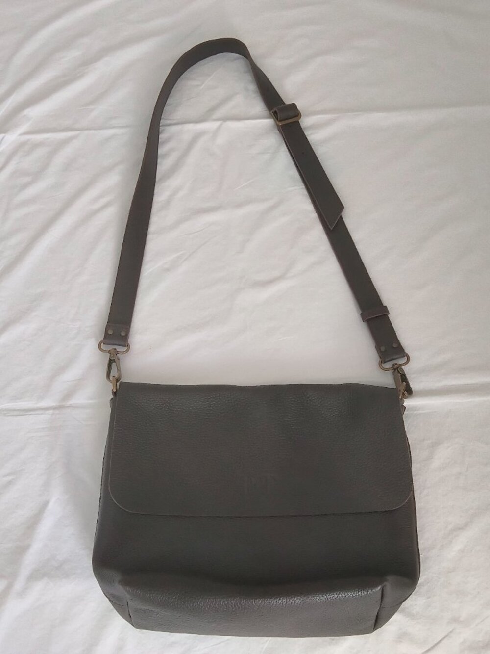 11600  Leather Crossbody Messenger Bag,  crafted in Spain